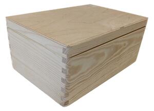 Gaboni 91637 Dřevěná bedýnka s víkem, 30 x 20 x 13,5 cm
