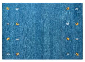 Vlněný koberec 140 x 200 cm modrý CALTI