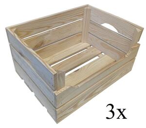 Set dřevěných boxů TRIO, 30 x 21,5 x 40 cm