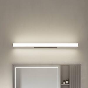 Lindby Nástěnné svítidlo LED Kirka, černé, kov, IP44, 90 cm,, Černá, Koupelna, kov, Moderní