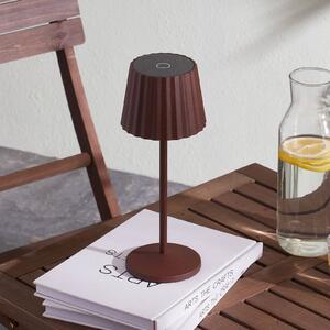 Nabíjecí stolní lampa Lindby LED Esali, hnědá, hliník, 11 cm