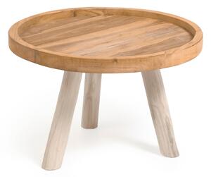 Kulatý konferenční stolek z teakového dřeva v přírodní barvě ø 55 cm Glenda – Kave Home