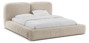 Béžová čalouněná dvoulůžková postel s úložným prostorem s roštem 180x200 cm Martina – Micadoni