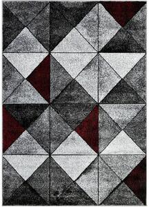 Breno Kusový koberec ALORA A1045 Red, 80x150 cm, Vícebarevné/Šedá