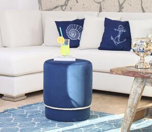 Atelier del Sofa Taburet Bozcaada v3 - Blue, White, Modrá, Bílá