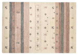Vlněný koberec gabbeh 140 x 200 cm béžový/hnědý KARLI