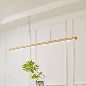 Lucande LED závěsné světlo Maruta, dřevo, paprsek, 120 cm, 3000K