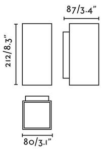 KOV 2L nástěnné svítidlo hranaté, černá 2700K 14°/14° - FARO