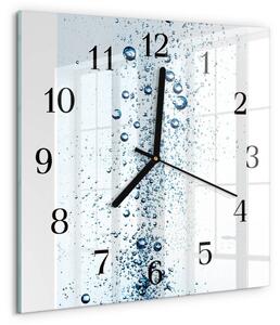 Skleněné hodiny na stěnu Voda zskc-30x30-00172642