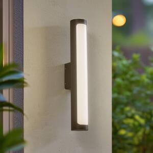 Lucande LED venkovní nástěnné svítidlo Tuberia, antracit, kov, Ø 7cm