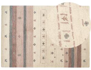 Vlněný koberec 160 x 230 cm béžový/hnědý KARLI