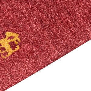 Vlněný koberec gabbeh 80 x 150 cm červený YARALI