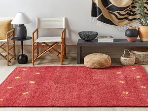 Vlněný koberec gabbeh 160 x 230 cm červený YARALI