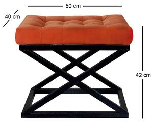 Atelier del Sofa Taburet Capraz - Black, Orange, Černá, Oranžová
