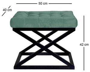 Atelier del Sofa Taburet Capraz - Black, Green v2, Černá, Zelená