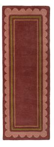 Vínový ručně tkaný vlněný běhoun 80x230 cm Lois – Flair Rugs