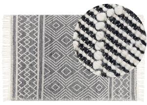 Vlněný koberec 160 x 230 cm černý/bílý SAVUCA