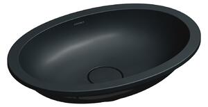 Omnires Shell M+ umyvadlo 48x31 cm oválné pod pult černá matný SHELL480UPBLV