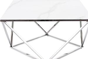 Konferenční stolek STELLARO 80x80 - bílý mramor/ocelový