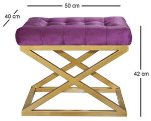 Atelier del Sofa Taburet Capraz - Gold, Purple, Zlatá, Purpurová