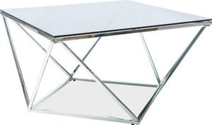 Konferenční stolek STELLARO 80x80 - kouřové sklo/stříbrný