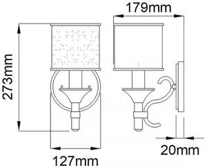 Elstead Lighting Lacey nástěnné svítidlo 1x40 W hnědá-krémová KL-LACEY1-MB