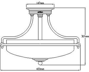 Elstead Lighting Griffin stropní světlo 3x60 W chrom QZ-GRIFFIN-SFS-C