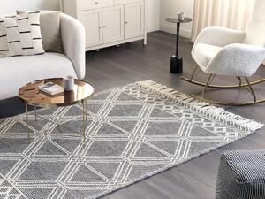 Vlněný koberec 160 x 230 cm šedý/krémově bílý TOPRAKKALE