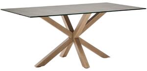 Kave Home Porcelánový jídelní stůl Argo 180 x 100 cm s přírodní podnoží