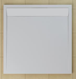 SanSwiss WIQ 080 04 04 Sprchová vanička čtvercová 80×80 cm bílá, kryt bílý, skládá se z WIQ 080 04 a BWI 080 04 04