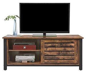 Goleto Rustikální TV stolek 110 x 40 x 45 cm | černo-hnědý