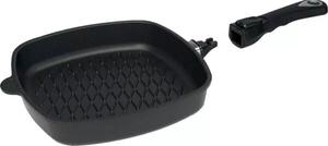 Litinová pánev BBQ AMT Gastroguss 28x28 cm, vhodná na indukci, s odnímatelnou rukojetí