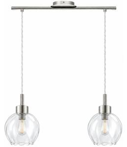 BRILAGI - LED Lustr na lanku RETRO GLASS 2xE27/60W/230V matný chrom/čirá