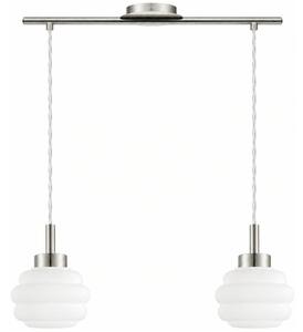 BRILAGI - LED Lustr na lanku RETRO GLASS 2xE27/60W/230V matný chrom/bílá