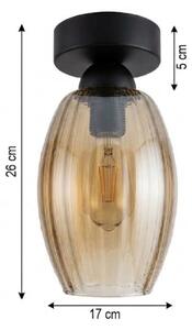 BRILAGI - LED Stropní svítidlo R GLASS 1xE27/60W/230V pr. 17cm černá/kouř béžová