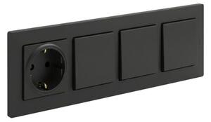 Legrand-Trojitý jednopólový vypínač č. 1 a zásuv domo SCHUKO 250V/16A NILOE STEP
