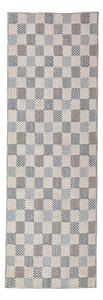 Modrý pratelný běhoun s příměsí bavlny 80x230 cm Muted Checkerboard – Flair Rugs