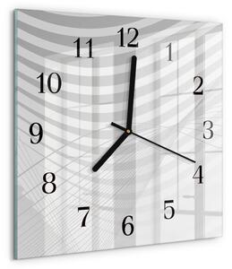 Skleněné hodiny na stěnu Abstraktní čáry zskc-30x30-00172750