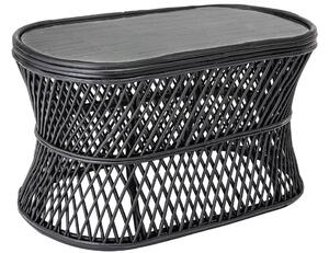 Černý ratanový konferenční stolek Bloomingville Abbaya 81 x 45 cm