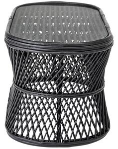 Černý ratanový konferenční stolek Bloomingville Abbaya 81 x 45 cm