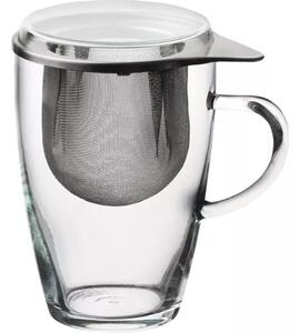 Hrnek na čaj s nerezovým sítkem Bohemia Cristal Lyra 350 ml