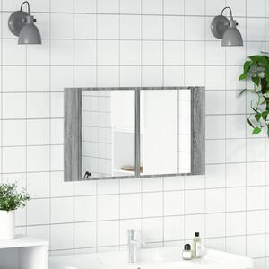 LED koupelnová skříňka se zrcadlem šedá sonoma 80x12x45cm akryl