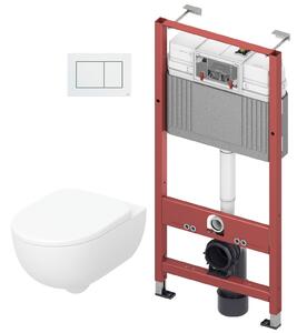 Sada WC mísa se sedátkem s pomalým sklápěním Geberit Selnova Premium 502.793.00.1, podomítkový WC modul Tece Base 9400407, 9.240.400