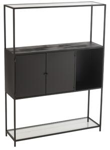 -25 % Dny MOMENTI– J-line Černý kovový regál Rectangle 126 x 90 cm
