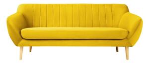 Žlutá sametová pohovka Mazzini Sofas Sardaigne, 188 cm