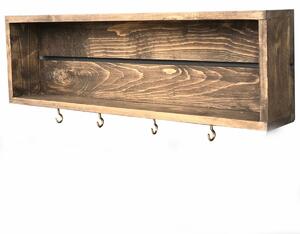 Kalune Design Kuchyňská police WOOD III 70 cm hnědá