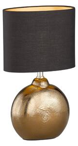 Keramická stolní lampa s textilním stínidlem v černo-bronzové barvě (výška 39 cm) Foro – Fischer & Honsel