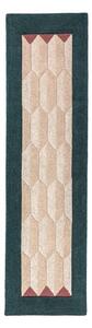 Ručně tkaný vlněný běhoun v přírodní barvě/zelenomodrý 60x230 cm Apex Border Wool – Flair Rugs