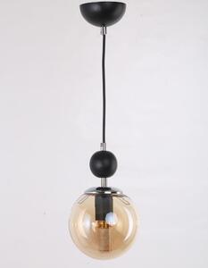 Okrově žluto-černé závěsné svítidlo se skleněným stínidlem ø 15 cm Marble – Squid Lighting