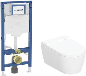 Sada bidetové wc Geberit AquaClean Sela 146.220.11.1, podomítkový WC modul Geberit Duofix 111.320.00.6